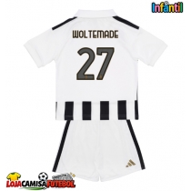 Camisa de Futebol Juventus Nick Woltemade #27 Equipamento Principal Infantil 2026-27 Manga Curta (+ Calças curtas)